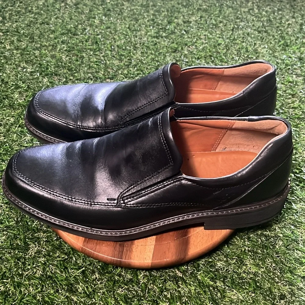 Ecco Holton Apron Toe Black Loafers Size 43 Men’s 9.5 Extra Width